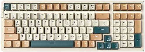 Merdia Wireless Mechanical Keyboard, Triple Mode 2.4G/USB-C/BT Gaming Keyboards 100 Keys RGB Backlit, Brown Switch Rechargeable | Brown Combo