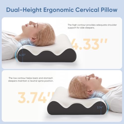 NEWBULIG Contour Memory Foam Cervical Pillow with Neck Support