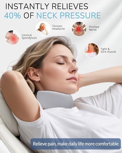 Memory Foam Neck Brace - Soft Washable Breathable Ice Silk Cervical Collar for Pain Relief & Posture Correction - Ideal for Travel, Office worker& Rehabilitation users of neck diseases