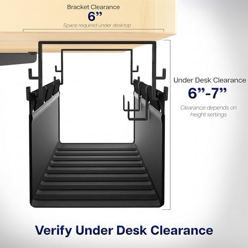 VIVO Black Screw-on 47 in Fabric Cable Management Tray, DESK-AC47F-S