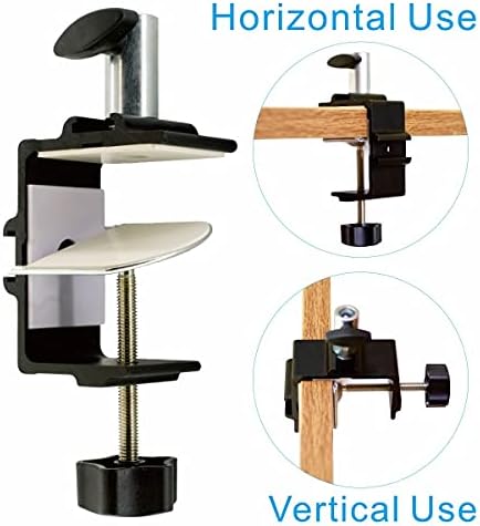 Heavy Duty Replacement Clamp for 1/2” Base Magnifying Lamp，Desk Lamp，Magnify Lamp，Swing Arm Lamp，Mic Microphone Suspension Boom Scissor Mount(Black)