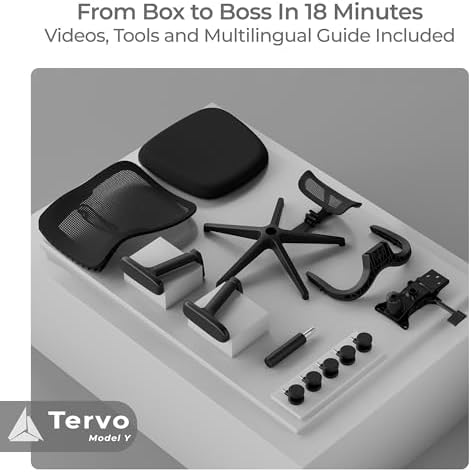 Tervo Model Y - Folding Ergonomic Office Chair - 3D Adjustable Arms