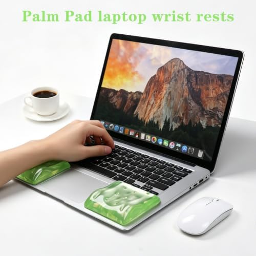 Ergonomic Gel Wrist Rests for Laptop 2pcs - Green