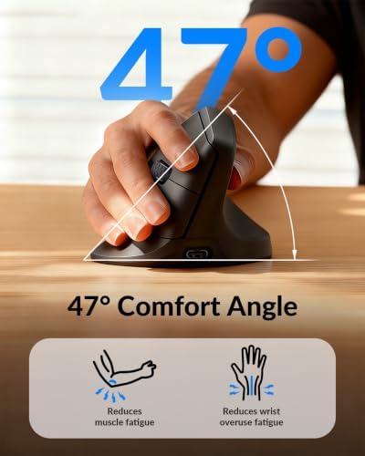 Keychron M5 8K Wireless Vertical Mouse with Thumb Wheel, PixArt 3950 Sensor