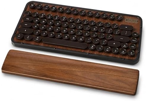 Walnut Wood Keyboard Wrist Rest for Mechanical Keyboard, 104 Keys 17.3 Inch Wooden Wrist Rest with 6° Ergonomic Slope, 20mm Thick Palm Rest, Non-Slip Base for Office and Gaming Setup (17.3"-104 Keys)