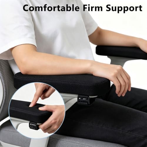 Office Chair Arm Pads, Breathable Linen Cover, 9.5" × 3.2" × 1.2"