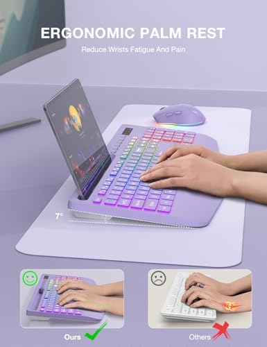 SABLUTE Wireless Keyboard and Mouse Combo, 9 Backlit Effects, RGB, 2.4GHz