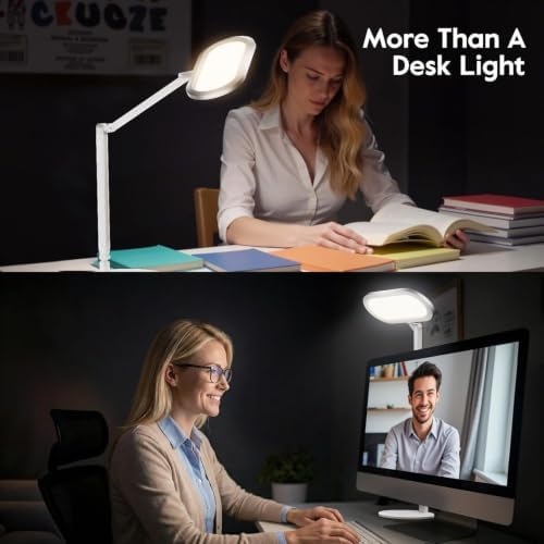 LitONES Premium LED Desk Lamp, Dual-Sided Soft Lighting with Knob Remote