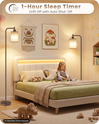 Dimmable Floor Lamp for Living Room with Remote & 10W Bulb