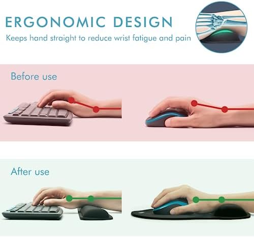 VAGAU Premium Keyboard Wrist Rest and Mouse Pad Wrist Support for 2 Pack