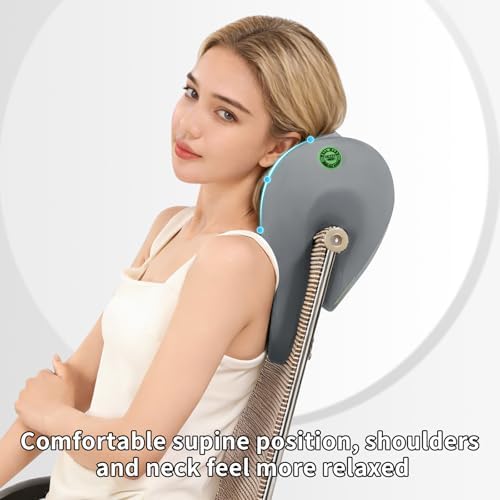 Ergonomic Office Chair Headrest, Adjustable Neck Support Pillow with Removable Washable Cover, Universal Head Rest Attachment for Office Chairs, Wheelchairs, Desk Chair Napping (Gray)