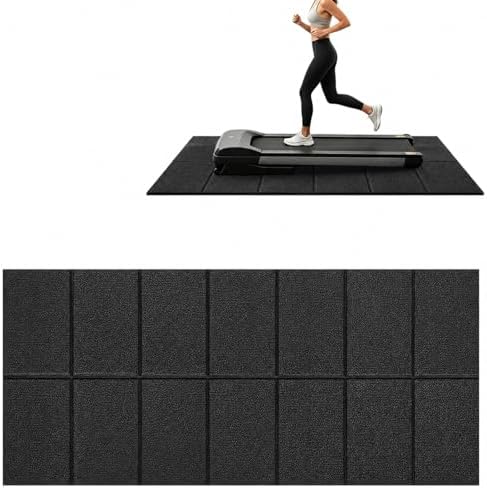 Treadmill Mat, 5'x2.5'/5.6'x2'/6.5'x3'/8'x3',6mm Thickness Exercise Equipment Mat for Carpet Hardwood Floors, Compatible with Walking Pad,Spin Bike,Elliptical Trainer,Rowing Machine