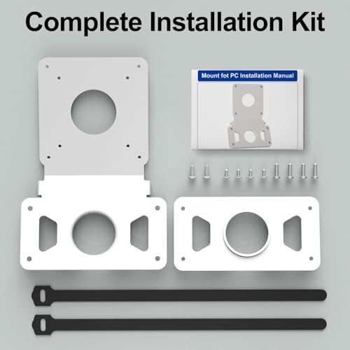 VESA Adapter Plate Bracket Kit for iMac 21.5–27 Inch Screens, Late 2009–2020 Models, White Metal VESA Mounting Plate Adapter with 75x75mm /100x100mm, All Screws Included