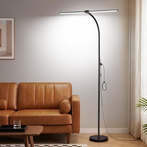 LED Floor Lamp 20W 1400LM Adjustable Neck, Bright Color Changing Light