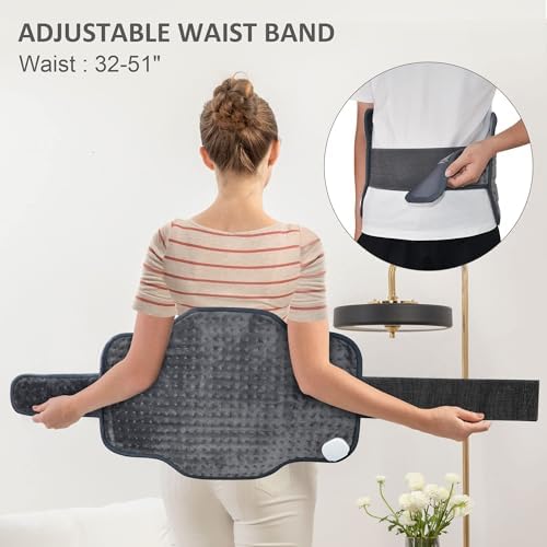 Snailax Heating Pad for Back Pain Relief, Electric Heat Pad for Cramps