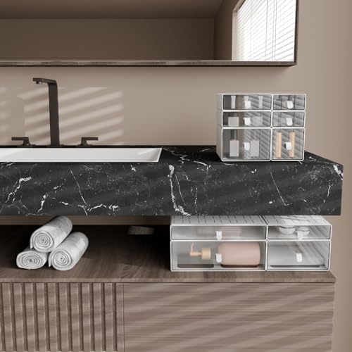White & Clear 10-Drawer Stackable Desk Organizer Storage Set