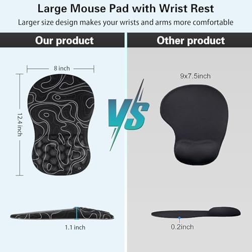 Canjoy Mouse Pad with Wrist Rest, Ergonomic Wrist Support with Massage