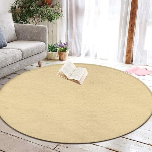 Large Round Area Rug Home Decor Modern Bathroom Rug Kitchen Office Circle Rug for Living Room Sofa Circle Cute Mat Yellow, 36inch