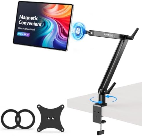 Urmust Magnetic iPad Mount, Desk Stand for Tablets & Portable Monitors M
