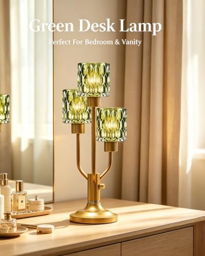 Lightdot Mid Century Modern Green Table Lamp Vintage Dimmable Gift