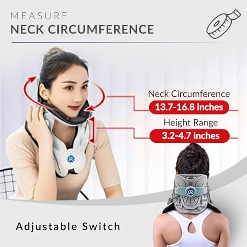 Neck Traction Device by Air Collar - Neck Stretcher - Cervical Traction Device - Neck & Shoulder Pain Relief - Stretcher Collar for Improved Spine Alignment (2nd Generation - Electric) - See Size Chart*