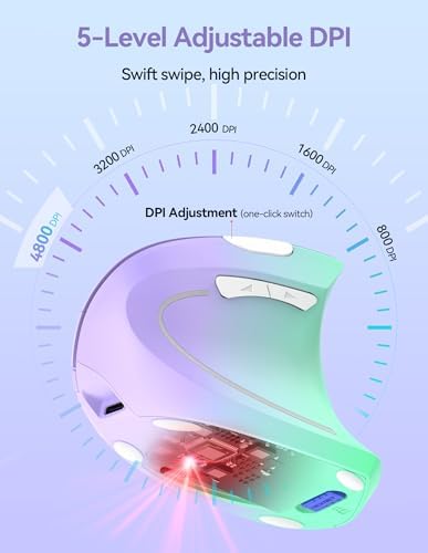 TECKNET Wireless Ergonomic Mouse, Rechargeable Wireless Vertical Mouse