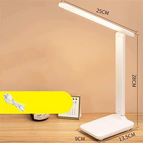 Faux Leather LED Desk Lamp, Touch Dimming with Phone Holder, 180 Degree