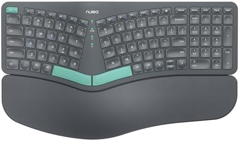 Nulea Ergonomic Split Keyboard Wireless Cushioned Wrist Rest Rechargeable