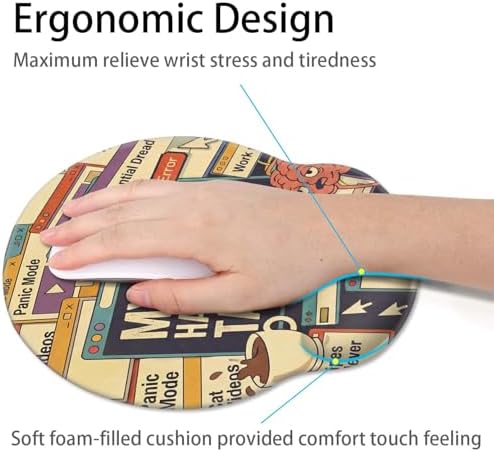 Britimes Ergonomic Mouse Pad with Wrist Support, Retro Web