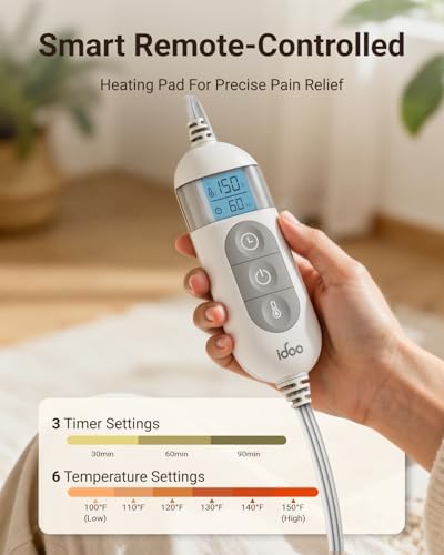 iDOO Electric Weighted Heating Pad for Back, Neck & Shoulders