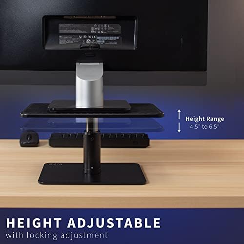 VIVO Universal Height Adjustable Ergonomic Computer Monitor and Laptop Riser Tabletop Desk Stand, Black, STAND-V000SB