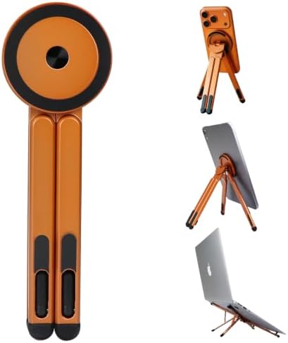 ZhaoCo 3-in-1 Foldable Magnetic Stand for Laptop, Tablet & Phone, Orange