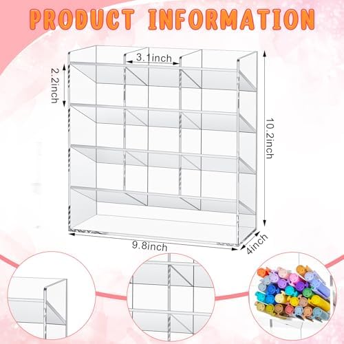 MotiMind Acrylic Pen and Marker Organizer for 150 Markers