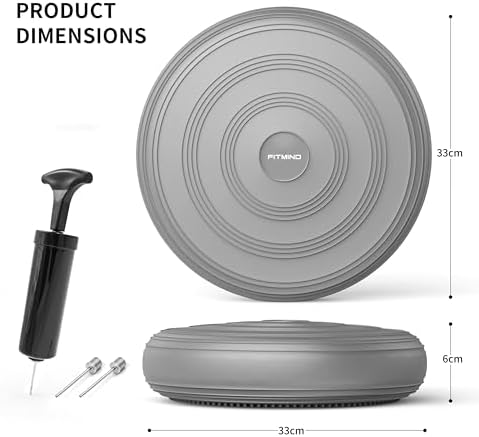Inflated Wobble Cushion,Dyna Disc,Circular Non-slip Texture for Comfortable Sitting,Wiggle Seat to Improve Posture, Fitness, Stability for Sensory Adults,Balance Seat with Pump for Core Strength