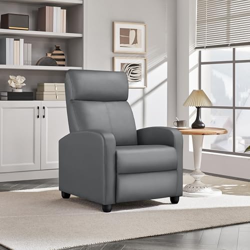 Yaheetech Recliner Chair with 3 Adjustable Angles Living Room Chairs Gray