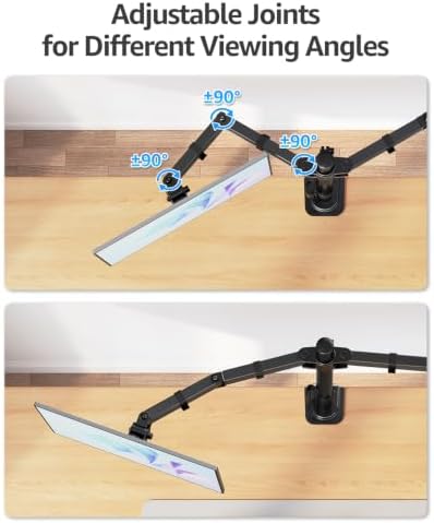 MOUNTUP Dual Monitor Desk Mount, Max 32 Inch up to 17.6lbs, Fully Adjustable Dual Monitor Arm for 2 LCD Screens, Double Monitor Stand with C-Clamp and Grommet Base