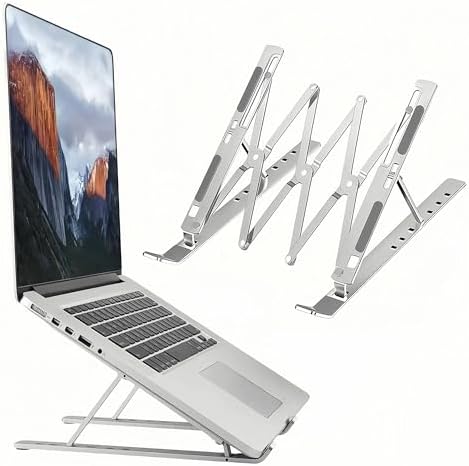 Laptop Stand for Desk, Adjustable Laptop Riser, Silver