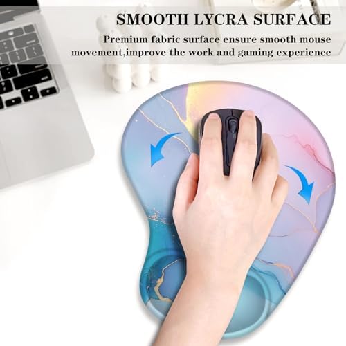Marble Mouse Pad with Wrist Support+Cute Cup Mat