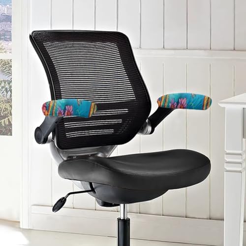 Dragonfly Print Office Chair Arm Covers Set of 2, Soft Elastic Fabric Chair Arm Rest Covers, Stretchy Washable Office Chair Arm Covers for Desk Chairs Computer Chair, Blue