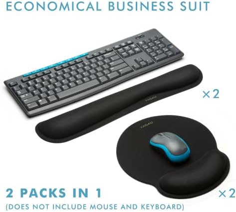 Comfy Mee Premium Memory Foam Keyboard and Mouse Wrist Rest Pads Set- for Comfortable Typing &Wrist Pain Relief (Pack of 2)