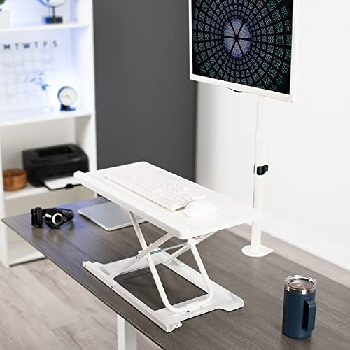 VIVO White 27 in Single Top Keyboard and Mouse Riser, DESK-V000PW