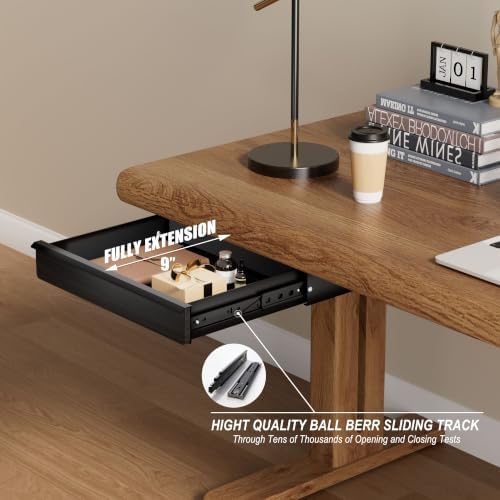 Under Desk Drawer, Black Solid Wood Panel – Sturdy Ball Bearing Slides, Easy Under-Desk Mount, Integrated Handle, Desktop Organizer for Office & Home Workstation