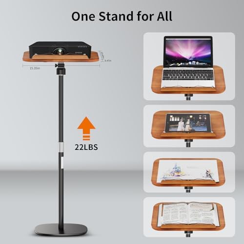 Adjustable Floor Book Stand with Wood Panel for Hands Free Reading