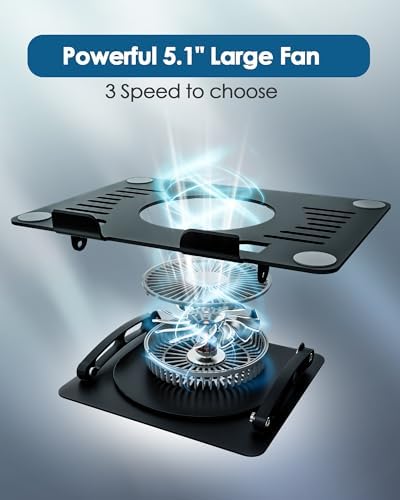 SHUWEI Gaming Laptop Cooling Pad with 360° Rotating, Fits 17.3'' Notebook
