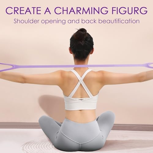Adorila Figure 8 Resistance Band, Elastic Bands for Exercise for Arm, Shoulder, Back, Leg Stretching, Portable Home Office Elastic Training Band for Yoga, Pilates, Fits