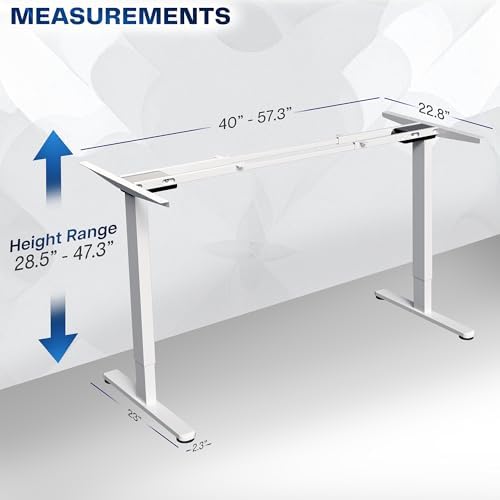 VIVO White Dual Motor Electric Standing Desk Frame, DESK-E-200W