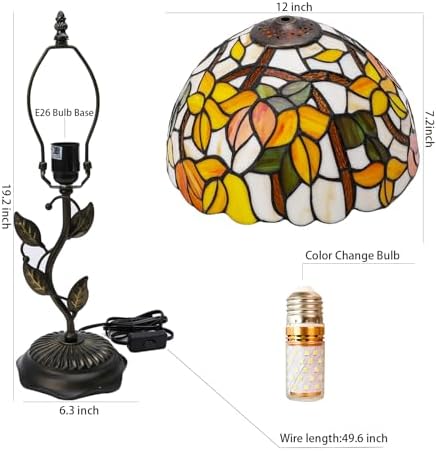 Tiffany Table Lamp Flower Style Stained Glass Lamp