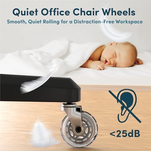 Lifelong Office Chair Wheels Replacement, Heavy Duty, 5-Pack Fits 98%