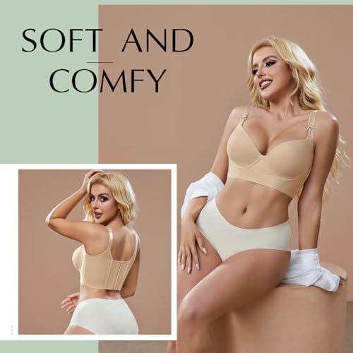 Super Push Up Bra Smoothing Back Fat Bra with Support T Shirt Bra