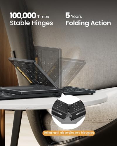 ProtoArc XKM01 Full-Size Foldable Keyboard Mouse Combo for Travel - Black